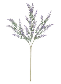 Flocked Tall Bell Lavender Spray