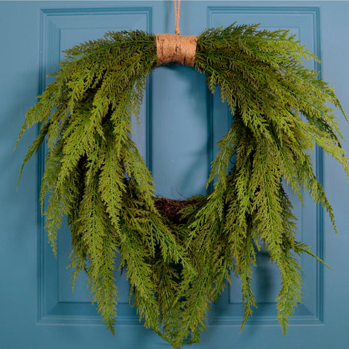 Real Touch Pine Heart Wreath (60cm)