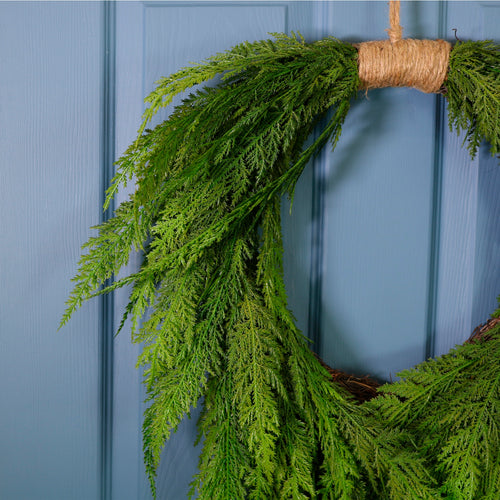 Real Touch Pine Heart Wreath (60cm)