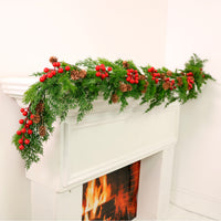 Real Touch Cypress Fir Berry & Pine Cone Garland (170cm)
