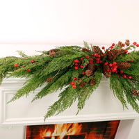 Real Touch Cupressus With Berries & Pine Runner (132cm)