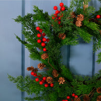 Real Touch Fir Berry & Pine Cone Wreath (60cm)