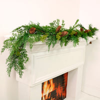 Real Touch Pine Cone & Conifer Garland (180cm)