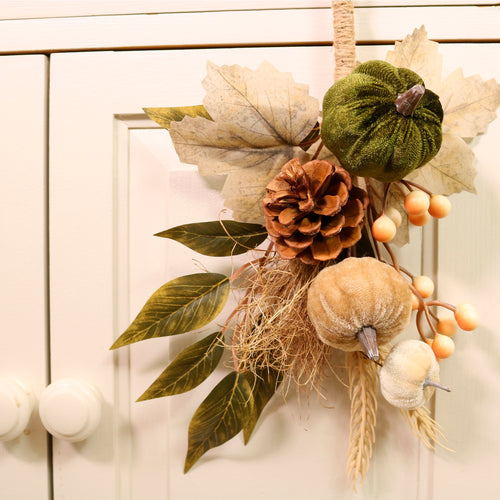 Autumn Woodland Pumpkin Mix Teardrop Swag