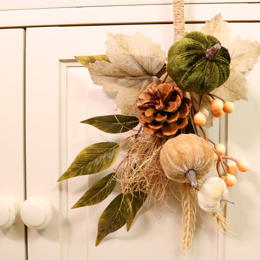 Autumn Woodland Pumpkin Mix Teardrop Swag