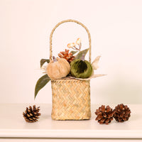 Autumn Woodland Pumpkin Mix Woven Basket (30cm)