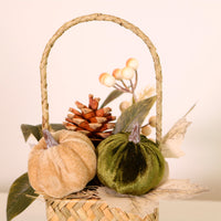 Autumn Woodland Pumpkin Mix Woven Basket (30cm)