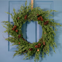 Premium Lawson Cypress & Bells Wreath (55cm)