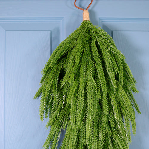 Luxury Weeping Norfolk Pine Teardrop Swag (70cm)