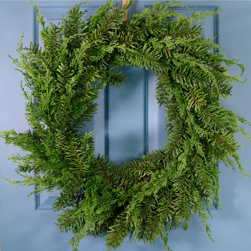Real Touch Mountain Spruce Wreath (76cm)