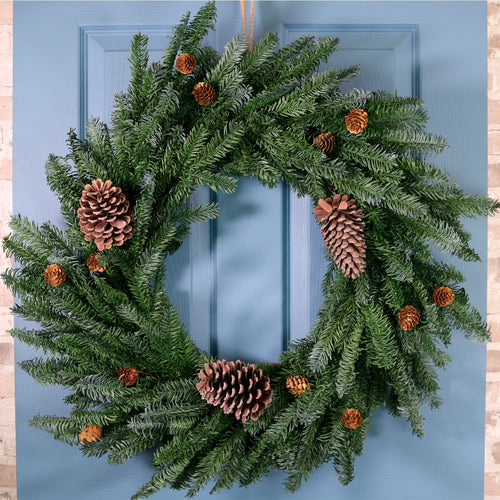 Real Touch Fraser Fir & Pinecones Wreath (76cm)