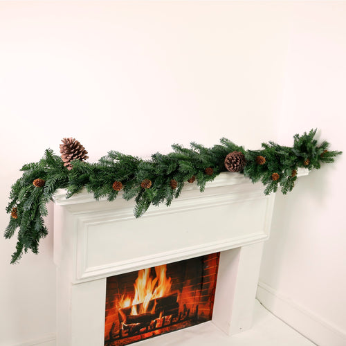 Real Touch Fraser Fir & Pinecones Garland (183cm)