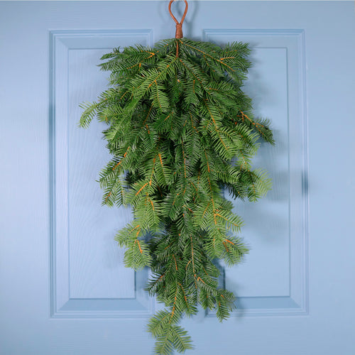 Real Touch Majestic Spruce Teardrop Swag