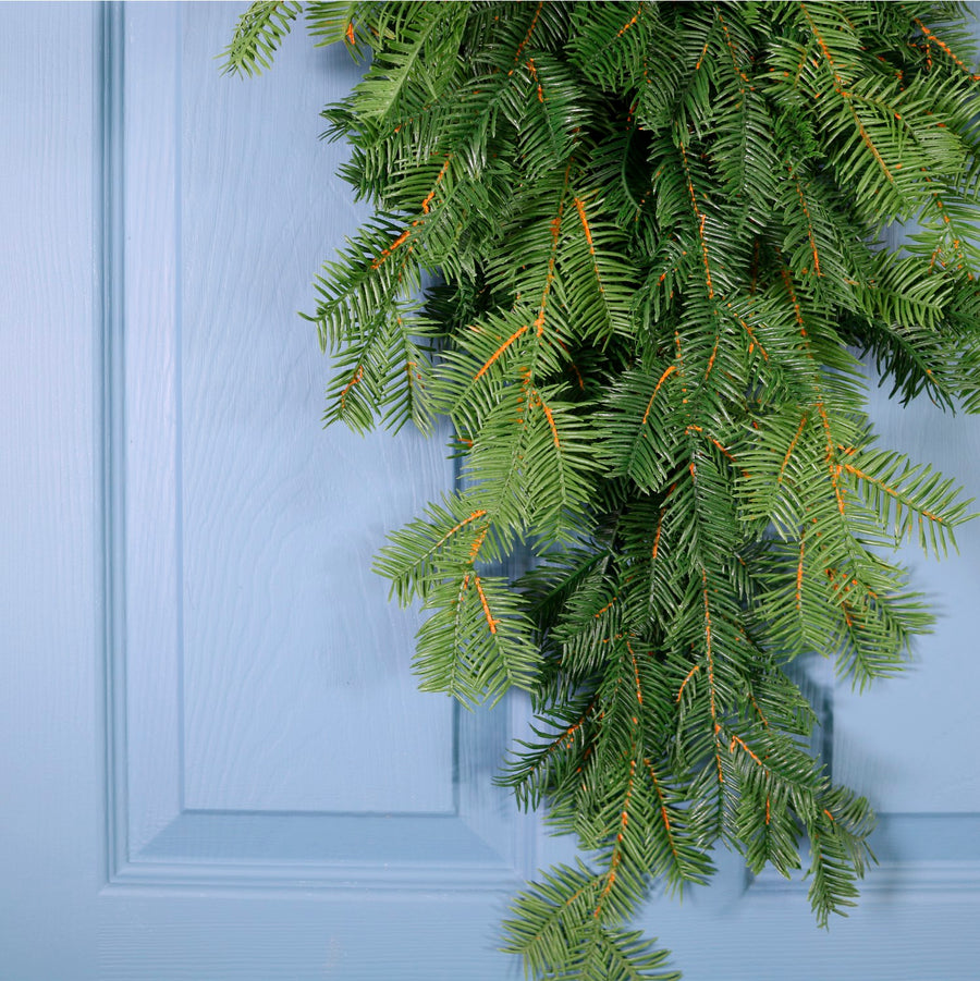 Real Touch Majestic Spruce Teardrop Swag