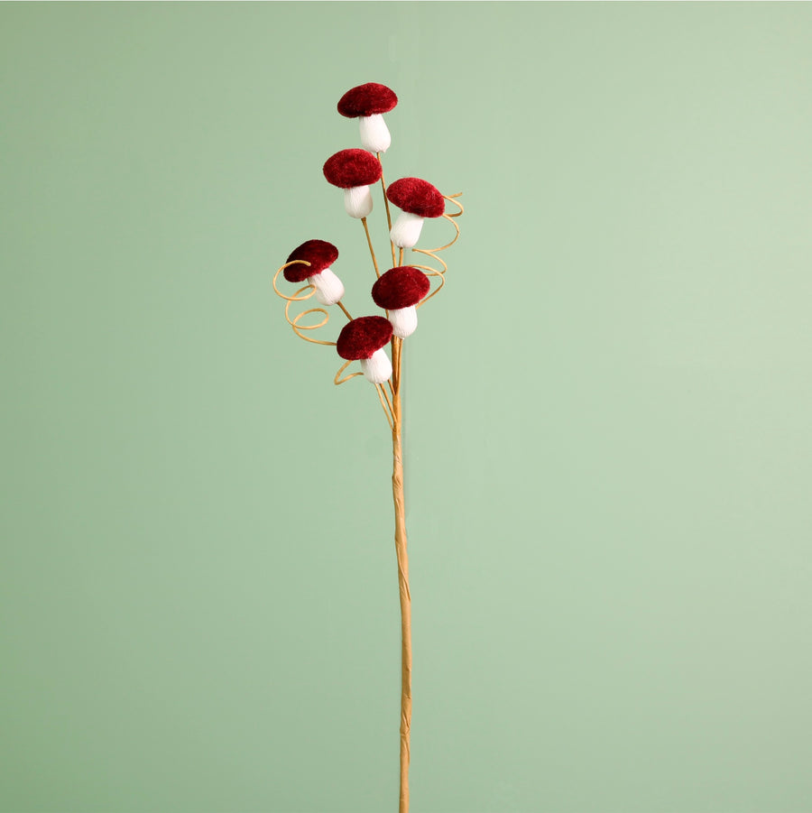 Seasonal Mini Velvet Mushroom Spray