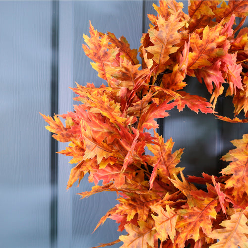Autumn Crimsoned Oak Leaf Wreath