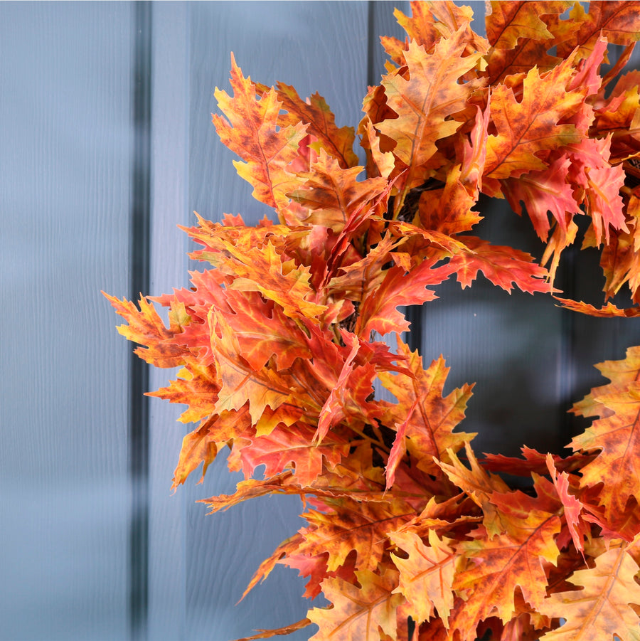 Autumn Crimsoned Oak Leaf Wreath