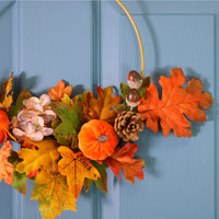 Autumn Fall Pumpkin Mix Wire Wreath (30cm)