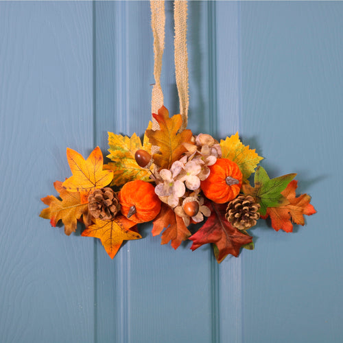 Autumn Fall Pumpkin Mix Swag (35cm)