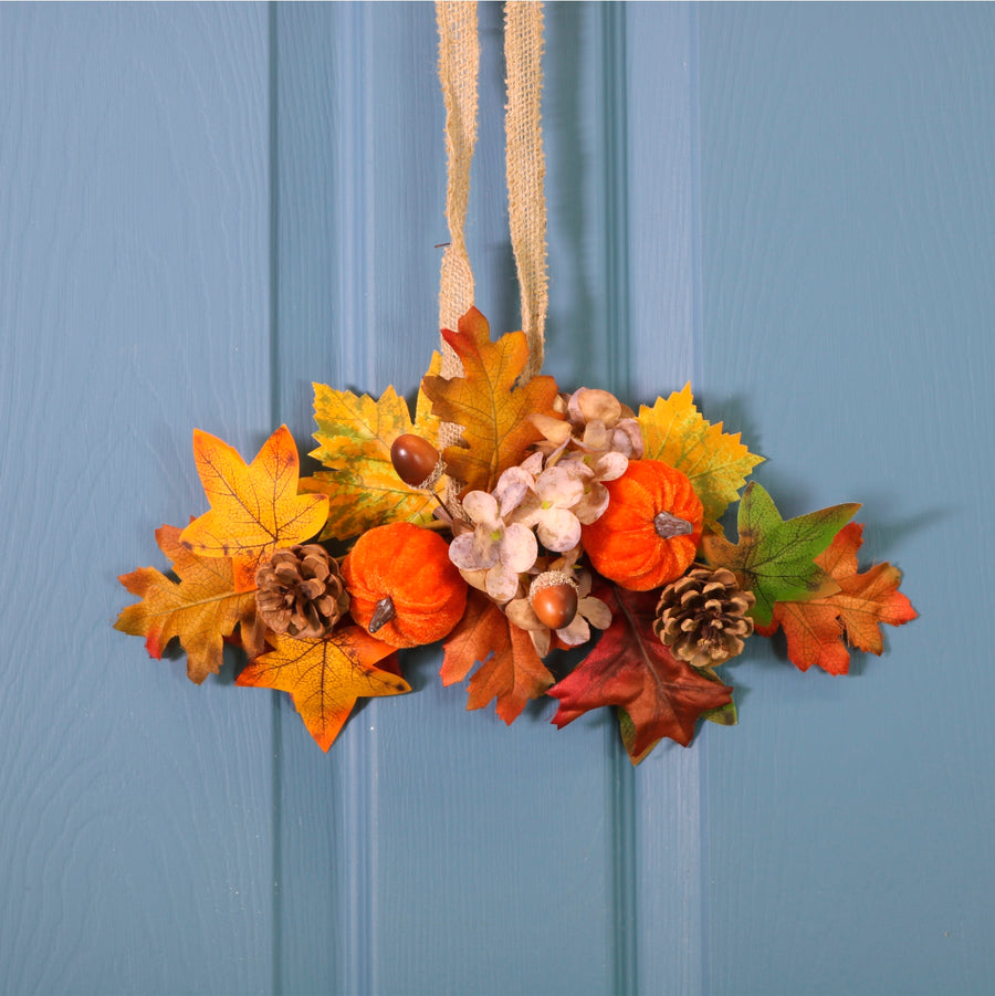 Autumn Fall Pumpkin Mix Swag (35cm)