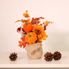Autumn Harvest Pumpkin Mix Hessian Arrangement (28cm)