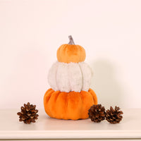 Autumn Faux Fur & Velvet Trio Pumpkin Stack