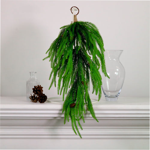Real Touch Weeping Norfolk Pine Teardrop Swag 63cm