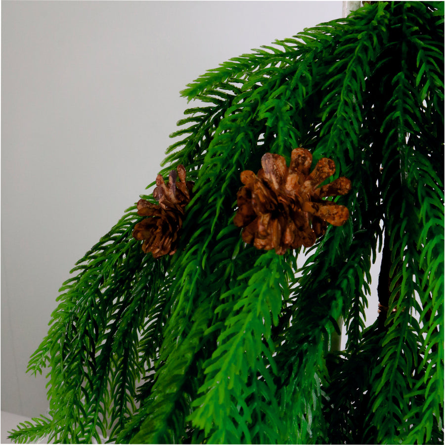 Real Touch Weeping Norfolk Pine Teardrop Swag 63cm