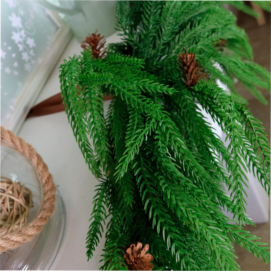 Real Touch Weeping Norfolk Pine Swag 100cm