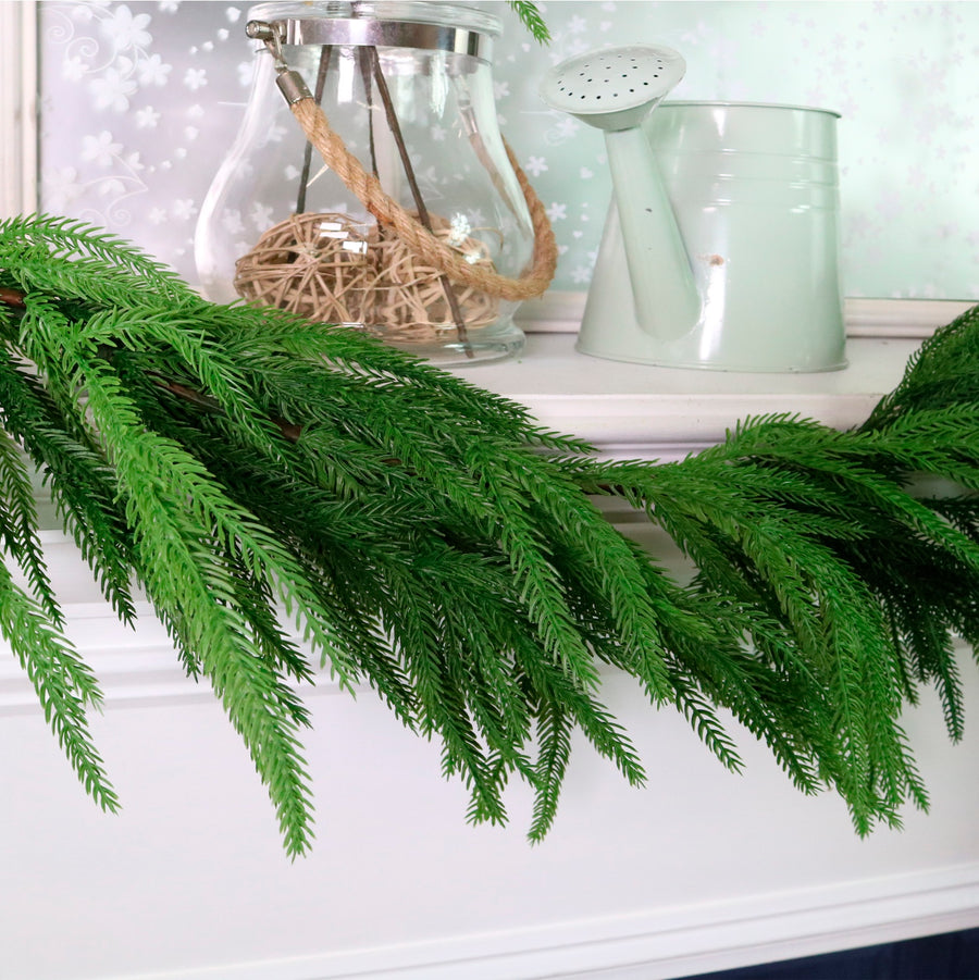 Real Touch Weeping Norfolk Pine Garland 175cm