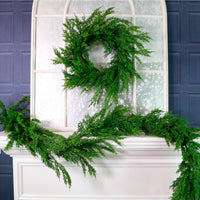 Real Touch Cedar Pine Wreath 50cm
