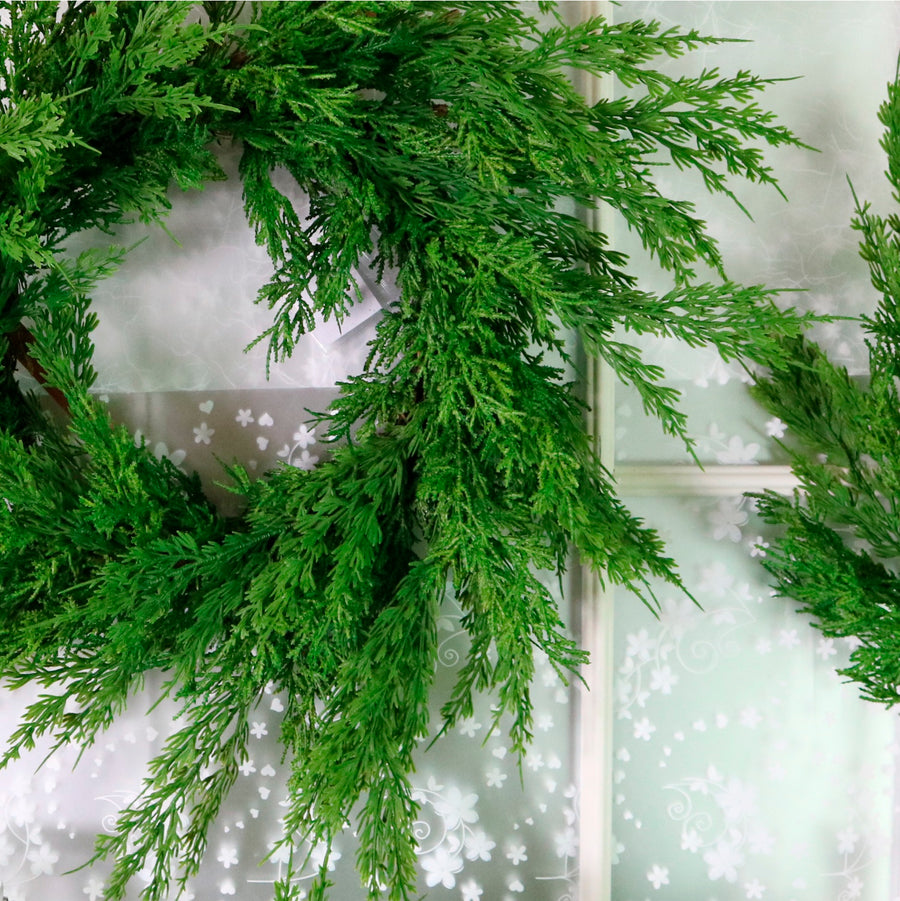 Real Touch Cedar Pine Wreath 50cm