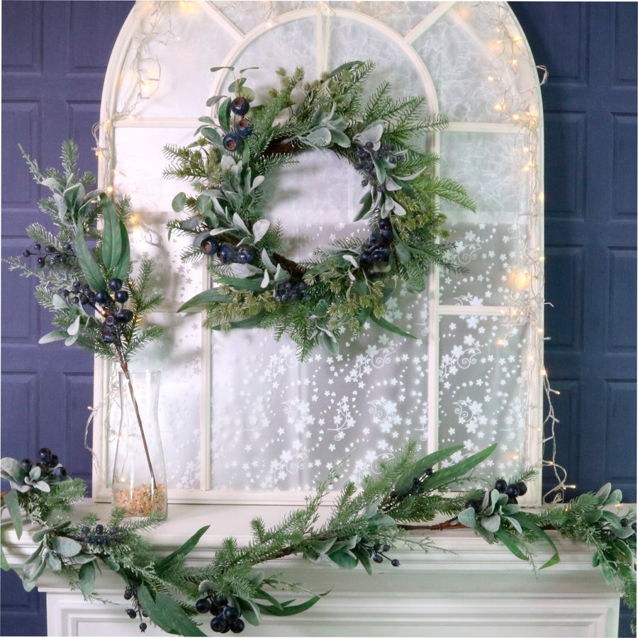 Winter Premium 55cm Blue Mountain Wreath No:01
