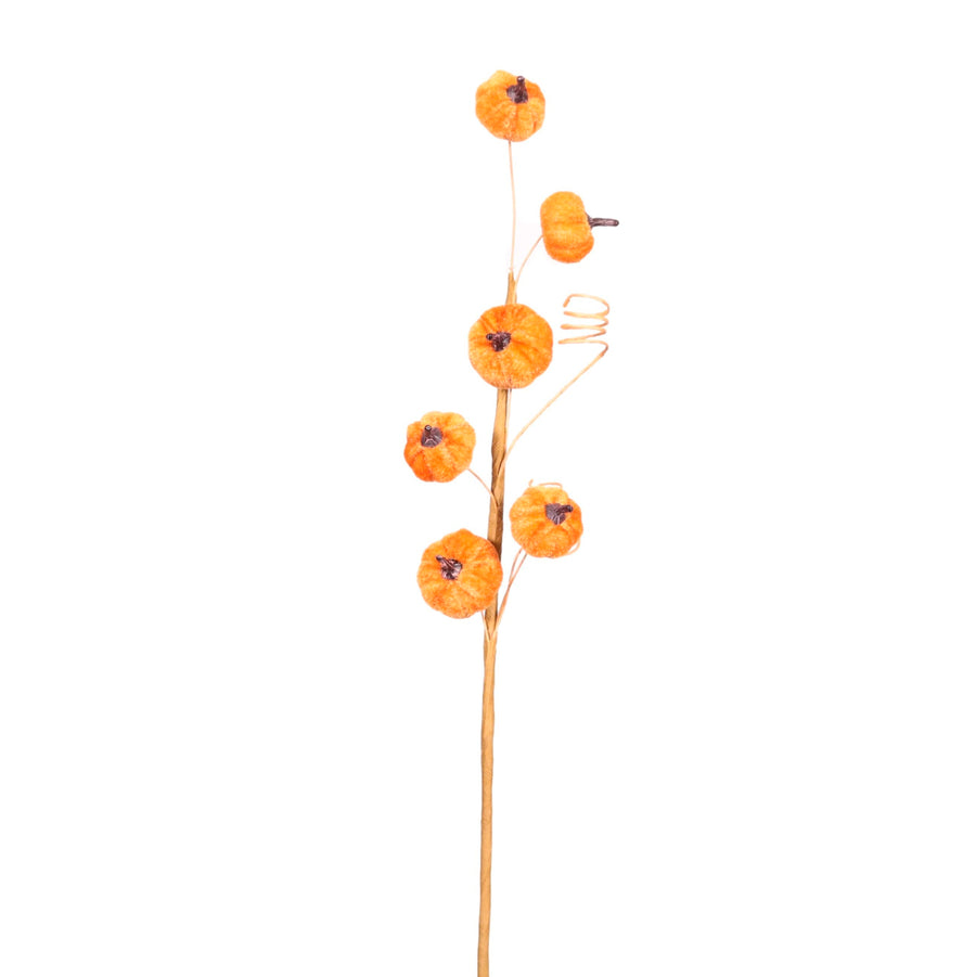 Autumn Mini Velvet Pumpkin Spray
