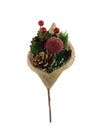 Xmas Pinecone & Apple Pic In Hessian