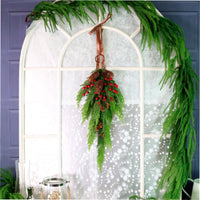Real Touch Cedar Pine & Berry Teardrop Swag 62cm
