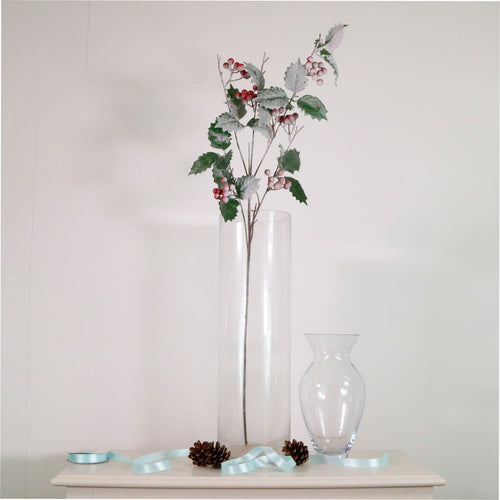 Xmas Snowy Holly Spray