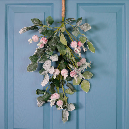 Winter Rosehip Teardrop Swag 58cm