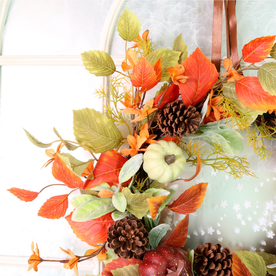 60cm Autumn Pumpkin Patch Wreath No: 02