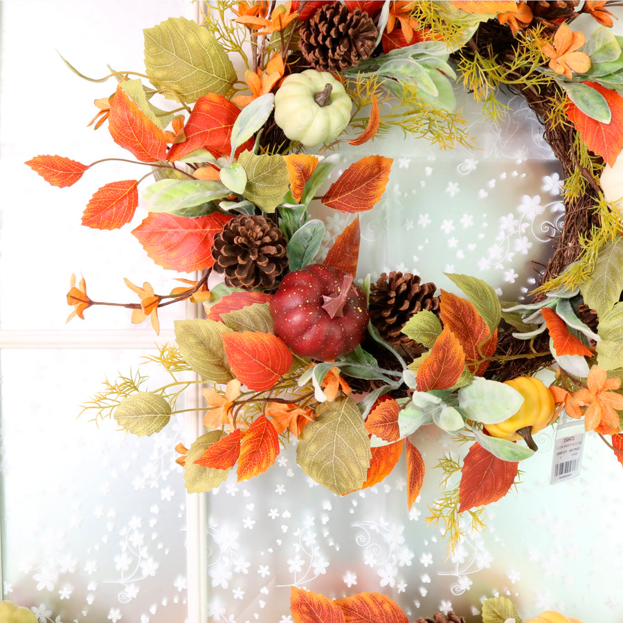 60cm Autumn Pumpkin Patch Wreath No: 02