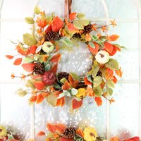 60cm Autumn Pumpkin Patch Wreath No: 02