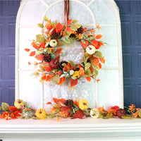 60cm Autumn Pumpkin Patch Wreath No: 02