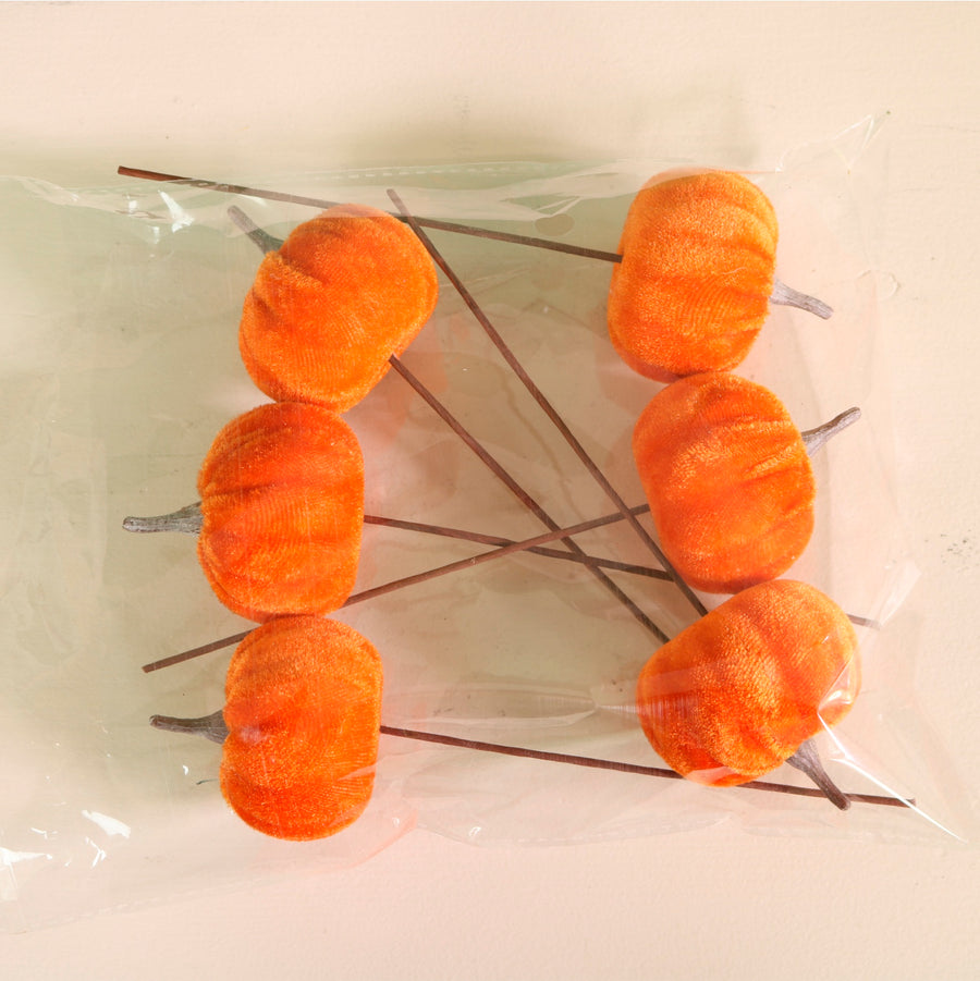 Craft Pic Small Velvet Pumpkin (6 Per Pack)