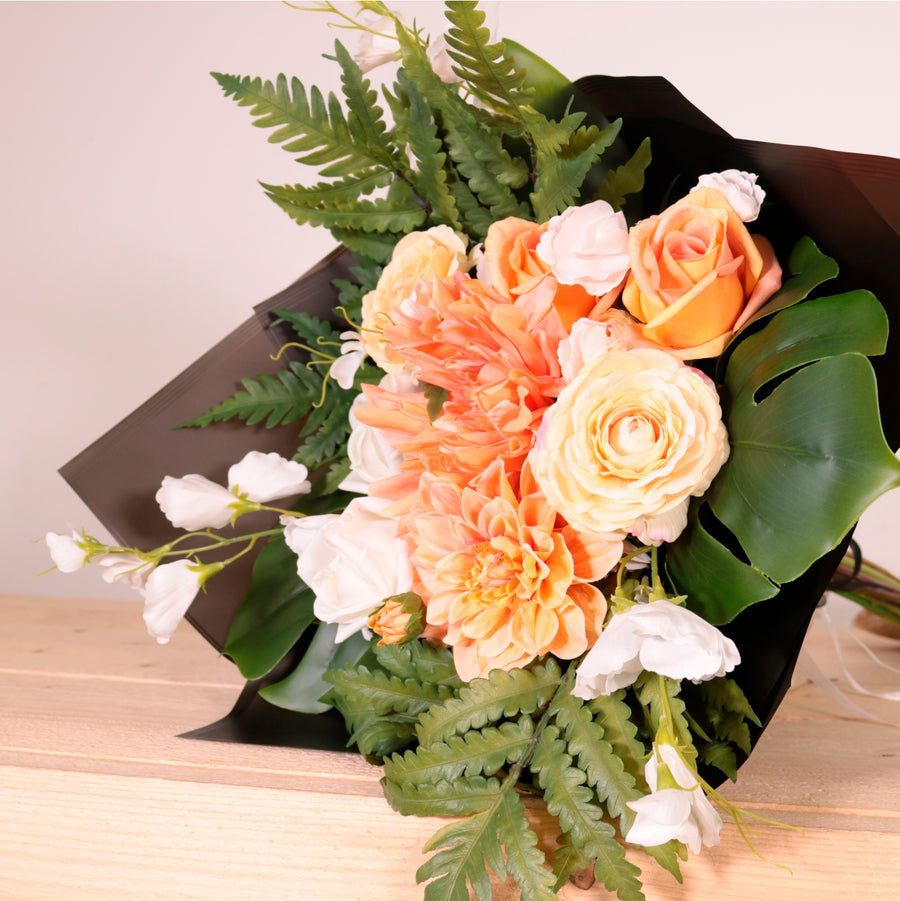 Sweet Peach Dreams Real Touch Open Top Bouquet