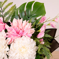 Real Touch Rosy Daydream Open Top Bouquet