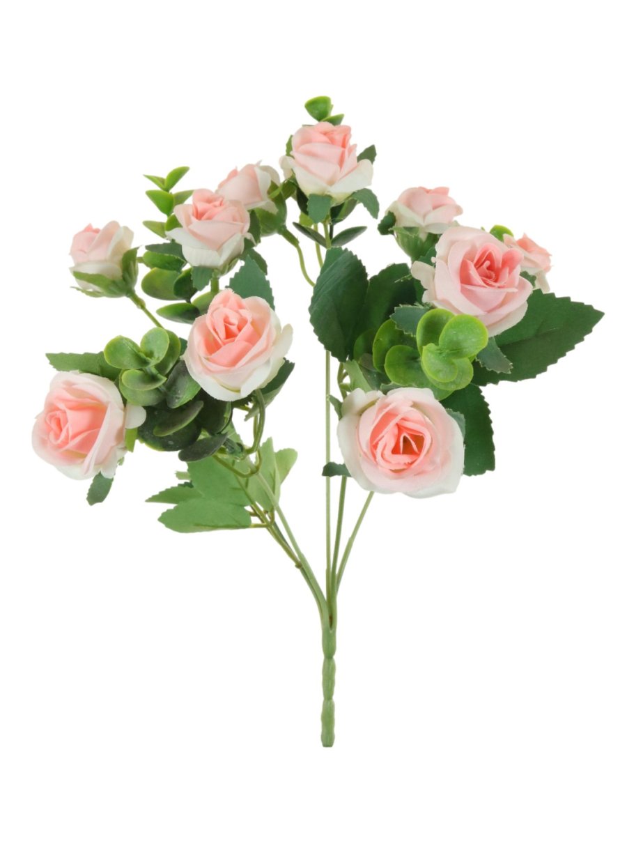Silk Mini Rose Bud & Euc Bunch - Lotus Imports Limited – Lotus Imports Ltd