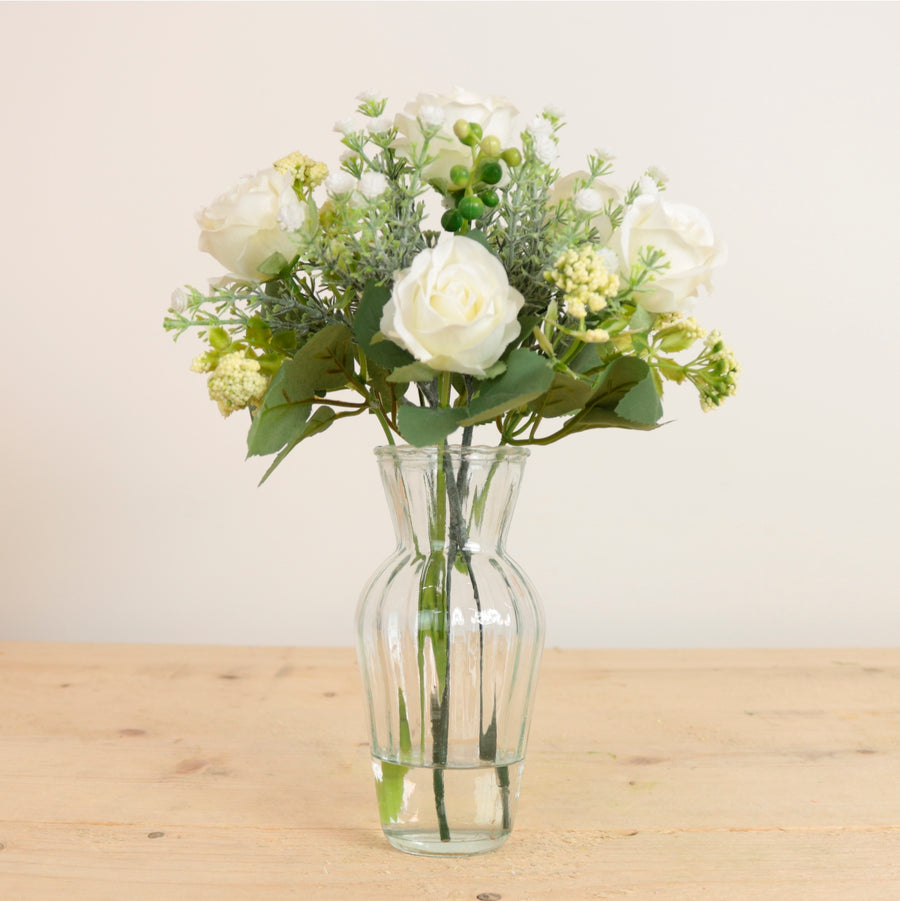 Amelia Rose In Ribbed Vase Arrangement
