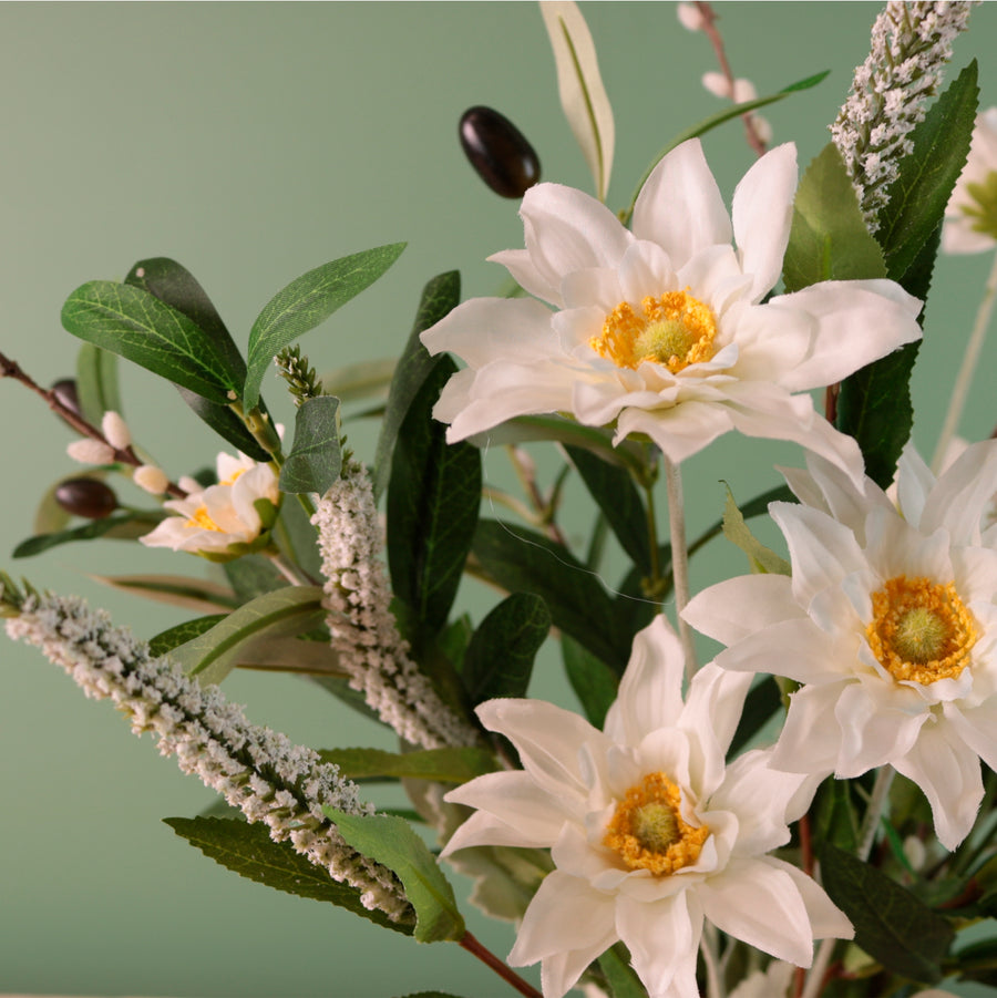 Olive, Scabiosa & Pussy Willow Arrangement