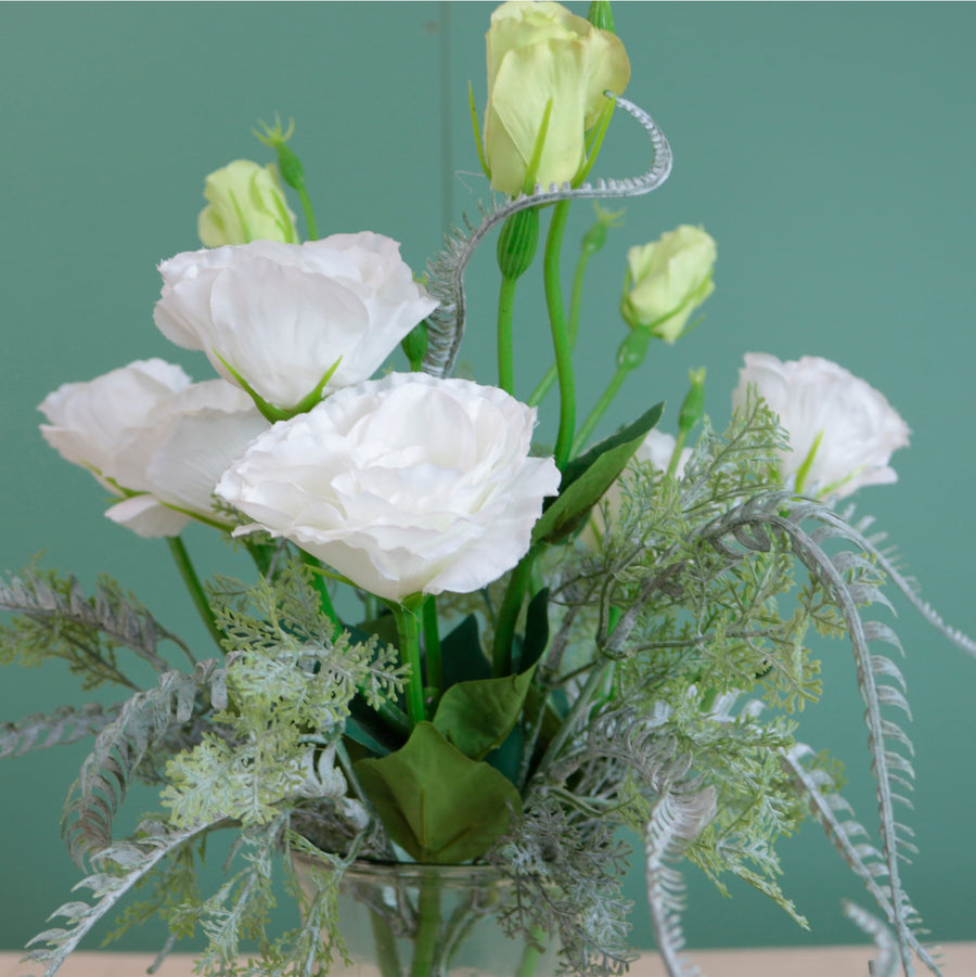 Lisianthus & Fern Arrangement