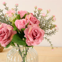 Amelia Rose In Ribbed Vase Arrangement